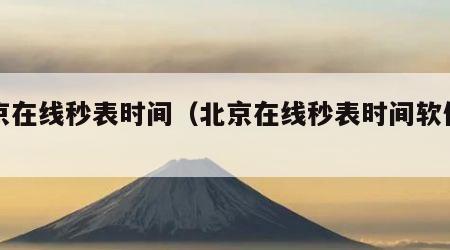 北京在线秒表时间（北京在线秒表时间软件桌面）