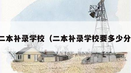 二本补录学校（二本补录学校要多少分）