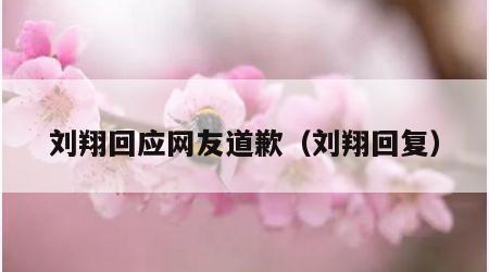刘翔回应网友道歉（刘翔回复）