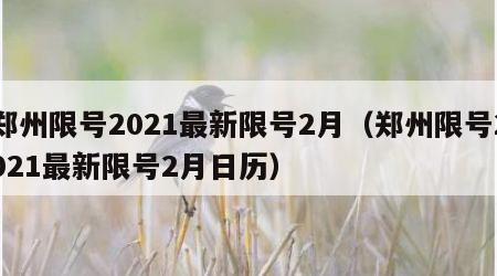 郑州限号2021最新限号2月（郑州限号2021最新限号2月日历）
