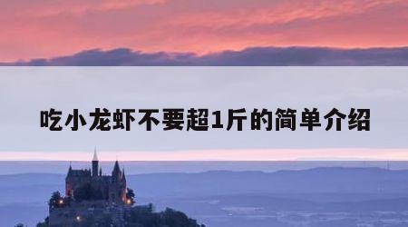 吃小龙虾不要超1斤的简单介绍