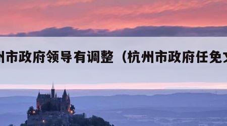 杭州市政府领导有调整（杭州市政府任免文件）