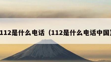 112是什么电话（112是什么电话中国）