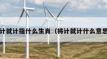 将计就计指什么生肖（将计就计什么意思?）