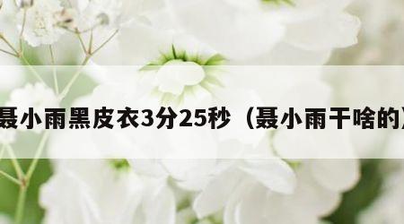 聂小雨黑皮衣3分25秒（聂小雨干啥的）