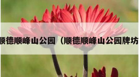 顺德顺峰山公园（顺德顺峰山公园牌坊）