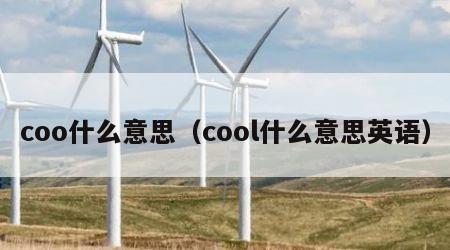 coo什么意思（cool什么意思英语）