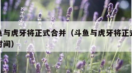 斗鱼与虎牙将正式合并（斗鱼与虎牙将正式合并时间）
