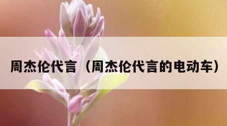 周杰伦代言（周杰伦代言的电动车）