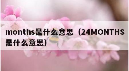 months是什么意思（24MONTHS是什么意思）