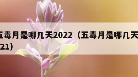 五毒月是哪几天2022（五毒月是哪几天2021）
