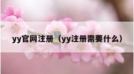 yy官网注册（yy注册需要什么）