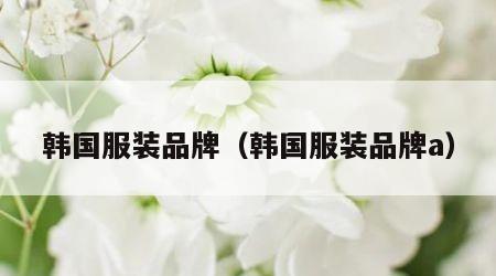 韩国服装品牌（韩国服装品牌a）