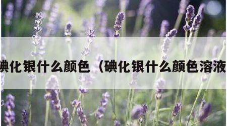 碘化银什么颜色（碘化银什么颜色溶液）