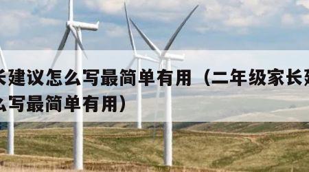 家长建议怎么写最简单有用（二年级家长建议怎么写最简单有用）
