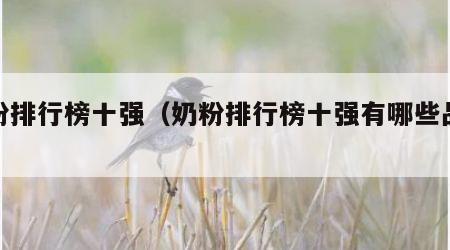 奶粉排行榜十强（奶粉排行榜十强有哪些品牌）