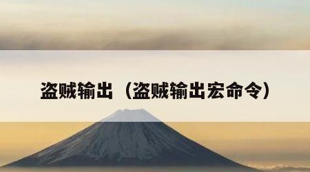 盗贼输出（盗贼输出宏命令）