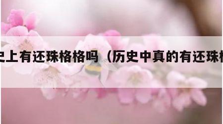 历史上有还珠格格吗（历史中真的有还珠格格吗）