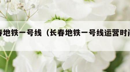 长春地铁一号线（长春地铁一号线运营时间表）