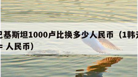 巴基斯坦1000卢比换多少人民币（1韩元 = 人民币）