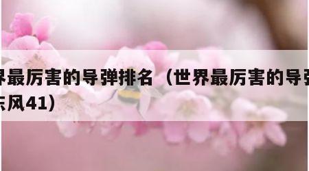 世界最厉害的导弹排名（世界最厉害的导弹排名东风41）