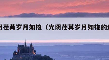 光阴荏苒岁月如梭（光阴荏苒岁月如梭的近义词）