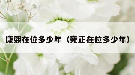 康熙在位多少年（雍正在位多少年）