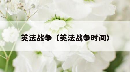 英法战争（英法战争时间）