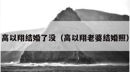 高以翔结婚了没（高以翔老婆结婚照）