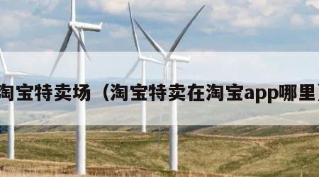 淘宝特卖场（淘宝特卖在淘宝app哪里）