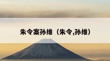 朱令案孙维（朱令,孙维）