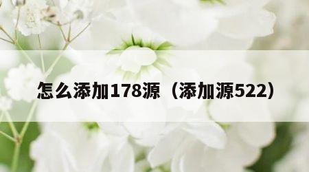 怎么添加178源（添加源522）