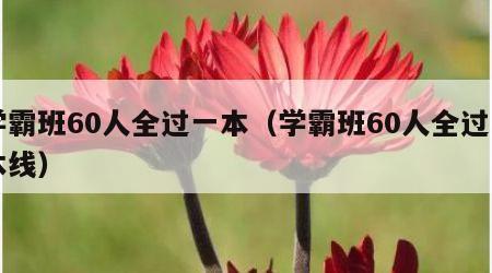 学霸班60人全过一本（学霸班60人全过一本线）