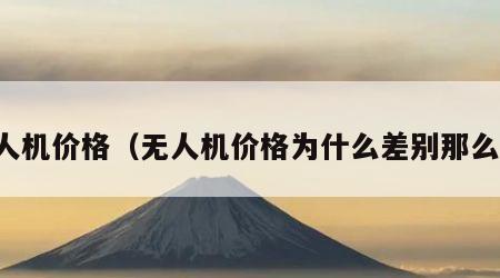 无人机价格（无人机价格为什么差别那么大）