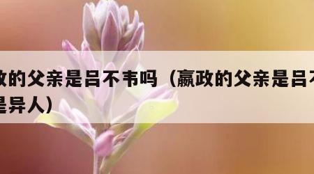 嬴政的父亲是吕不韦吗（嬴政的父亲是吕不韦还是异人）