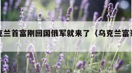 乌克兰首富刚回国俄军就来了（乌克兰富豪榜）