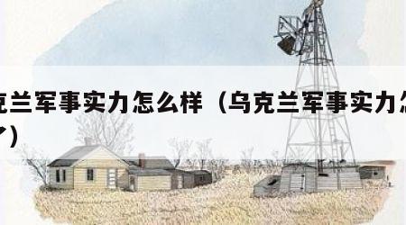 乌克兰军事实力怎么样（乌克兰军事实力怎么样了）