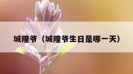 城隍爷（城隍爷生日是哪一天）