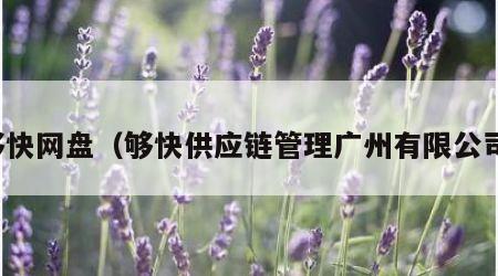 够快网盘（够快供应链管理广州有限公司）