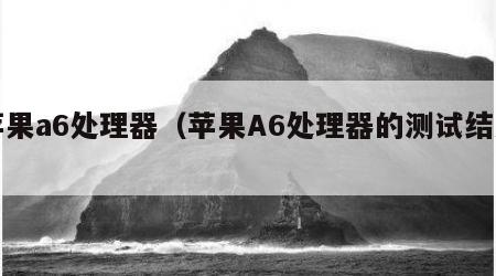 苹果a6处理器（苹果A6处理器的测试结果）