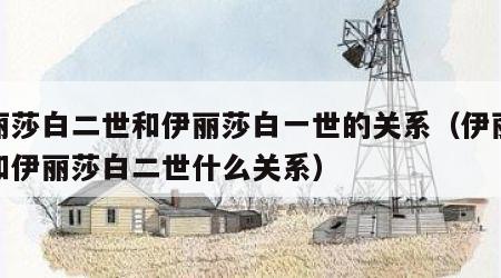 伊丽莎白二世和伊丽莎白一世的关系（伊丽莎白和伊丽莎白二世什么关系）