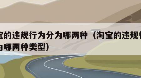 淘宝的违规行为分为哪两种（淘宝的违规行为分为哪两种类型）