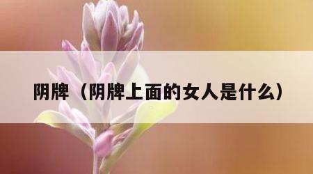 阴牌（阴牌上面的女人是什么）