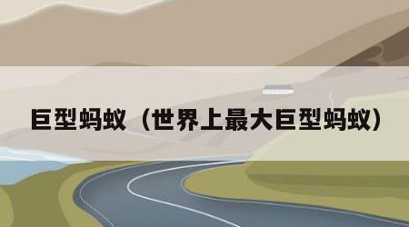 巨型蚂蚁（世界上最大巨型蚂蚁）
