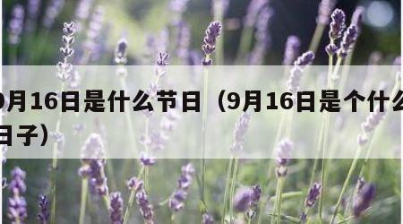 9月16日是什么节日（9月16日是个什么日子）