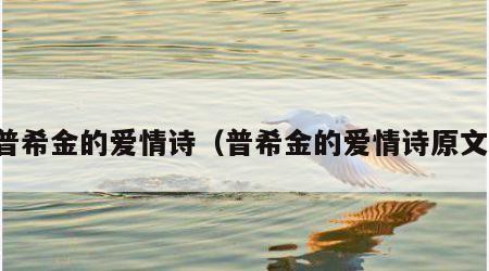 普希金的爱情诗（普希金的爱情诗原文）