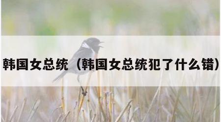韩国女总统（韩国女总统犯了什么错）