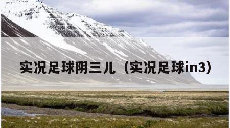 实况足球阴三儿（实况足球in3）
