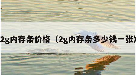 2g内存条价格（2g内存条多少钱一张）