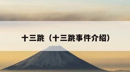 十三跳（十三跳事件介绍）